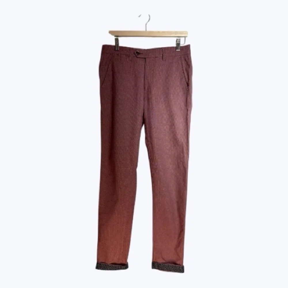 Ted Baker 2 Pairs Twill Weave Chinos, Light Blue and Light Red, Both Size 28R